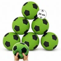 alldoro Softball 6er Set Schaumstoff-Ball grün Ø 20 cm, weiche Soft-Fußbälle für Kinder, 6 sichere Kinderbälle für drinnen & draußen, geeignet ab 0 Jahren