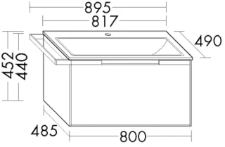 Burgbad Keramik Waschtisch-Set YSO PG1 Matt Dunkelgrau Matt/Taupe, SFAF081LF2136C0040 SFAF081LF2136C0040