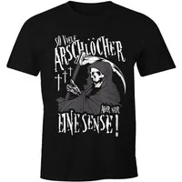 MoonWorks Print-Shirt So viele Arschlöcher aber nur eine Sense Herren T-Shirt mit Spruch mit Print