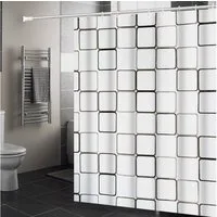Coradoma Duschvorhang Badewannenvorhang 180x200cm inkl. Ringe für Dusche Vorhang, Breite 180cm, Höhe 200cm, wasserabweisend, anti-bakteriell