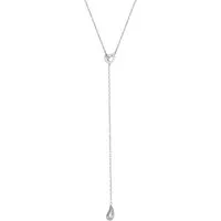 Hey Happiness Y-Kette Love Lariat, Damen Kette Edelstahl, Zarte Herzchen Halskette mit Tropfen Anhänger, wasserfest
