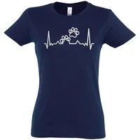 Youth Designz T-Shirt Heartbeat Hundepfoten Damen Shirt mit trendigem Frontprint