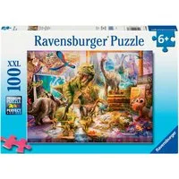 Ravensburger Puzzle Dinos im Kinderzimmer, 100 Puzzleteile, 100 XXL-Teile, Made in Germany