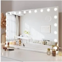 Dripex Schminkspiegel Hollywood Kosmetikspiegel 14/15/18/20LED, 3 Lichtfarben Dimmfunktion