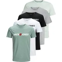 Jack & Jones Print-Shirt Bedrucktes T-Shirt aus Baumwolle (5er-Pack)