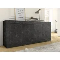 Home affaire Sideboard Basic Breite 207 cm, Kommode 4 Türen, Anrichte, Metallgriff, moderne Rahmenoptik, viel Stauraum, Farbauswahl