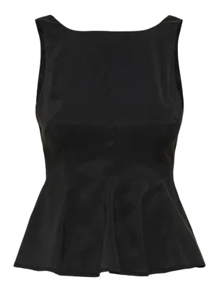 ONLY - Ärmelloses Schößchen-Top mit Schleifendetail am Rücken schwarz - Gr. - XS