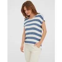 Vero Moda Kurzarmshirt VMWIDE STRIPE SL TOP GA JRS NOOS Viskosemischung