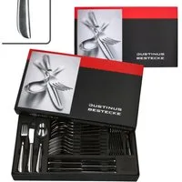 Justinus Besteck-Set 60tlg Twist Komplett-Besteck-Set für 12 Personen, Edelstahl