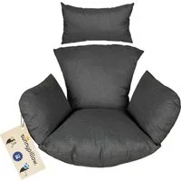 sunnypillow Hängesessel Auflage für Rattan & Polyrattan Hängeschaukel, Anhrazit