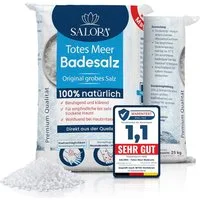 Salora Badesalz Premium Totes Meer Badezusatz im 25 Kg Sack Mediterranes Meersalz, aus Jordanien rein als Vollbad oder Fußbad Salz mit Peeling Effekt