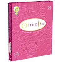 Ormelle Kondome Female Condom Packung mit, 2 St., französische Frauenkondome aus Latex