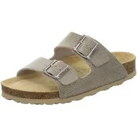 AFS-Schuhe 210014 Zweischnaller Pantolette für Damen mit Fußbett, bequeme Sandalen aus Leder