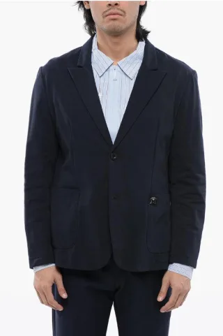 Ungefütterter einreihiger WOE-Blazer in Blau