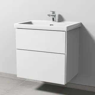 Sanipa 3way Waschtischunterbau zu Villeroy & Boch Subway 3.0 Waschtisch mit 2 Auszügen, Weiß-Soft BR84743