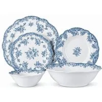 EKA Geschirr-Set Vintage Blue Teller - Set (25-tlg), Porzellan, für 6 Personen