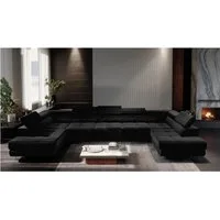 Muffo Ecksofa WILD Maxi U2 XXL Wohnlandschaft U-Form, mit Schlaffunktion und Bettkasten, verstellbare Kopfstützen