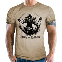 LOBO NEGRO® T-Shirt im vintage retro used Look für Wikinger Fans - Victory or Valhalla
