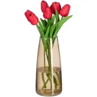 relaxdays Dekovase Vase aus Glas (1 St), braun