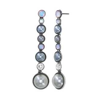konplott - Ohrstecker - Bubble Cascade blau/grau