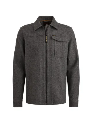 PME Legend - Herringbone Woolblend/Overshirt 1zip dark grey melee - Gr. - XL