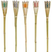 Bubble-Store Gartenfackel Bambus Gartenfackel 5er Set, Kerze mit Citronella Duft im Glas, Kerze, Gartenfackel für Draußen