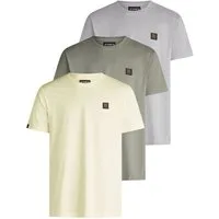 riverso T-Shirt Herren Basic Shirt RIVGino 3er Set Regular Fit (Vorteilspack, 3-tlg) Kurzarm Tee Shirt mit Rundhalsausschnitt aus 100% Baumwolle