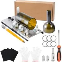 OSTWOLKE Bohrersatz Glasschneider für Flaschen Edelstahl DIY Flaschenschneider, (1-tlg), 5 Verstellbare Räder für Wein, Bier, Whiskey & andere Flaschengetränke