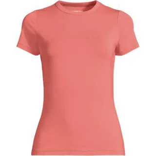 Kühlendes Rundhals-Shirt in Petite-Größe für Damen, Damen, size: petite, Orange, Baumwolle/Elasthan/Viskose-Mischung, by Lands' End