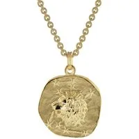 trendor Kette mit Anhänger Löwe Ø 20 mm Herren-Gold auf Silber
