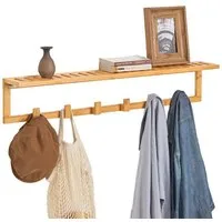 SoBuy Wandgarderobe FHK06, Flurgarderobe Badregal mit 6 Haken und Ablage