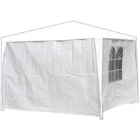 Linder Pavillon Gartenzelt Seitenwände Pavillon 3 x 2m weiß PE 2Stück 1x Doppelfenster, mit Befestigungsschlaufen