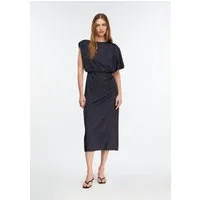 comma Midikleid Kleid Asymmetrisches Satinkleid mit Drapierung
