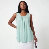 OriginalYou Trägertop Damen Long Top Sommer Oberteil ärmelloses Strandshirt mit Innentop für blickdichten Tragekomfort, erhältlich von 36-50