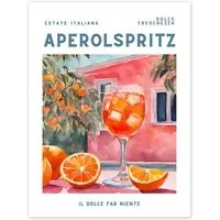 Posterlounge Wandbild Estate Italiana - Aperol Spritz, Ohkimiko, erhältlich als Poster, Leinwandbild, Wandsticker oder Acrylglasbild