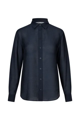 samsøe & samsøe - Langarmbluse - SAMADISONI blau - Gr. - XL