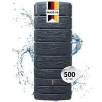 4rain Regentonne SLIM STONE DECOR Wandtank 500 Liter graphite grey, 500 l