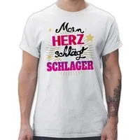Shirtracer T-Shirt Mein Herz schlägt Schlager Outfit Schlagerparty I Schlager Party Outfit