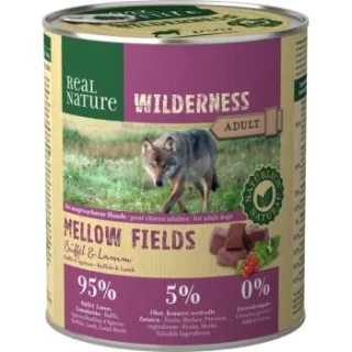 REAL NATURE WILDERNESS Nassfutter Hund, Adult, Mellow Fields, Büffel und Lamm 6x800 g