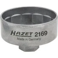 Ölfilterschlüssel 2169, 3/8" und Sechskant 27mm, Steckschlüssel für Ölfilter 14kant, 74,4mm