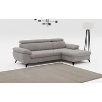 COTTA Ecksofa Hudson L-Form, B: 261 cm, mit Kopfteilverstellung, Wellenunterfederung, optional mit Schlaffunktion und XL Bettkasten, Liegefläche 190x119cm