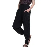3Elfen Haremshose leichte Sommerhose Haremshose aus Blusenstoff schwarz