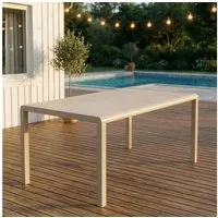 IDIMEX Gartentisch TRAPANI, Gartentisch 160x90 cm mit Aluminiumgestell und Stein-Glasplatte Beige