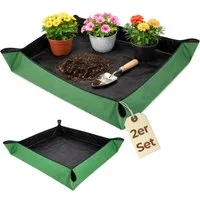 GarPet Pflanztisch 2er Set Pflanzen Umtopfmatte Wasserdicht Pflanzunterlage Pflanzwanne