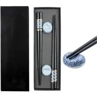Intirilife Essstäbchen, Essstäbchen Set mit 2 Stäbchenhalter