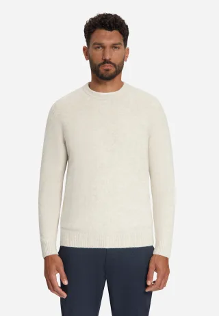 No Excess - Pullover Crew Neck Melange Light Weight with Wool Stone - Gr. - S
