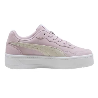 Puma - "Court Lally Skye" Sneaker für Damen, Leder, Plattform-Absatz (Rosa/Weiß)