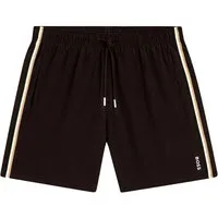 BOSS Badeshorts Iconic mit Zierstreifen in typischen Boss-Farben