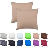 NatureMark Kissenbezüge 2er Pack Jersey Kissenbezug Kissenhülle, (2 Stück), Kissenhülle in vielen Größen und Farben (40 x 40 cm, Sand / Beige)