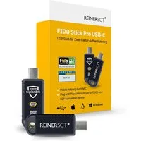 REINER SCT Laptopschloss FIDO Stick Pro, USB-C, Sicherheitsschlüssel für FIDO2- & U2F-kompatible Dienste